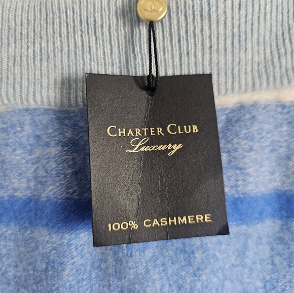 100% Cashmere Charter Club Luxury Striped High Waist Shorts - Picture 4 of 10